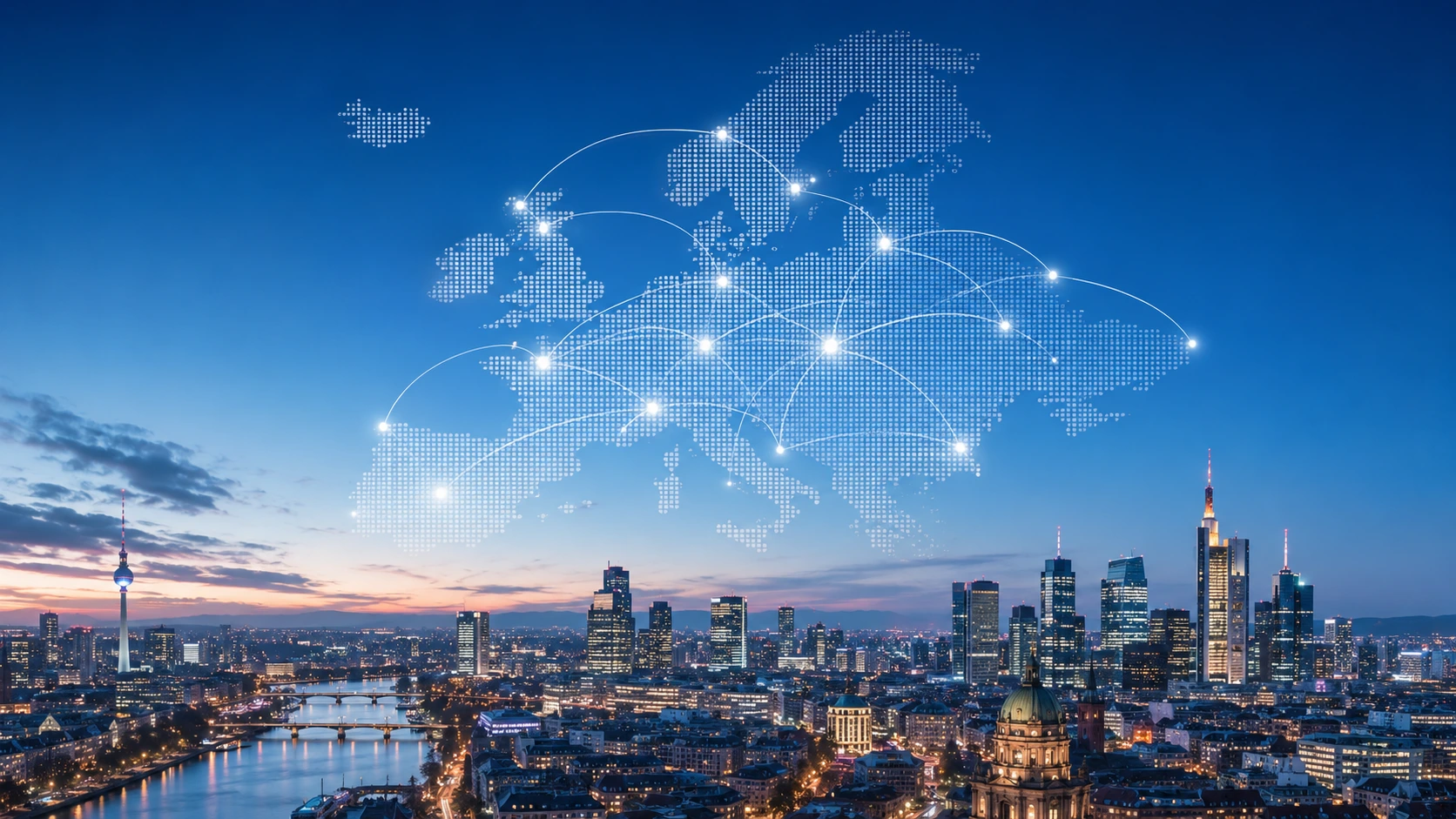 European market network map representing EU cross-border compliance